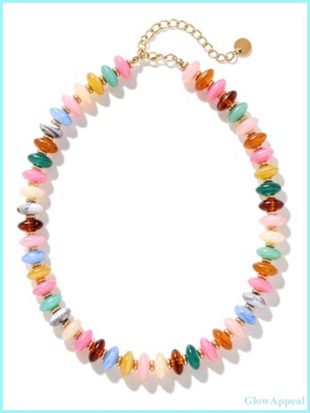 Handmade Acrylic Beaded Choker Necklace Adjustable Boho Statement